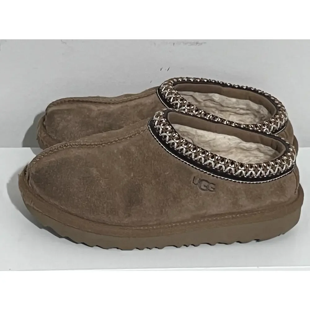 UGG Tasman II Chestnut Brown Suede Slipper Clogs Youth Shearling NO SIZE TAG 3??
